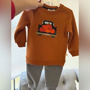 NWT AdventureWear360 Pumpkin Matching set top and bottoms boy or girl 18 months
